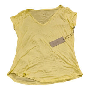 Jennifer Lopez Small Semi Sheer Yellow Short Sleeve Pullover Shirt